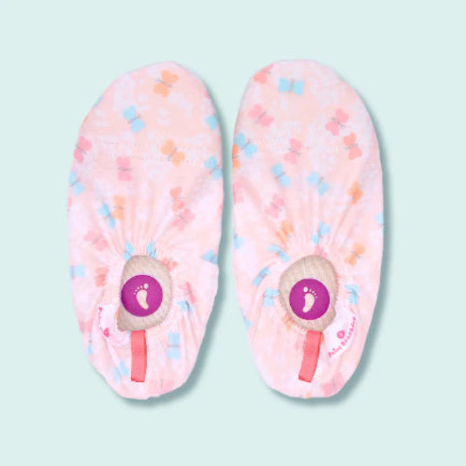 Chaussons d'eau motifs papillons vu du dessus
