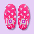Chaussons d'eau rose motifs étoiles vu du dessus