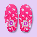 Chaussons d'eau rose motifs étoiles vu du dessus