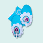 Chaussons d'eau turquoises vu du dessus avec pochette