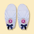 Chaussons d'eau motifs vichy vu du dessus